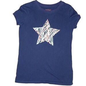 CAT & JACK girls small 6/6x blue star graphic t-shirt